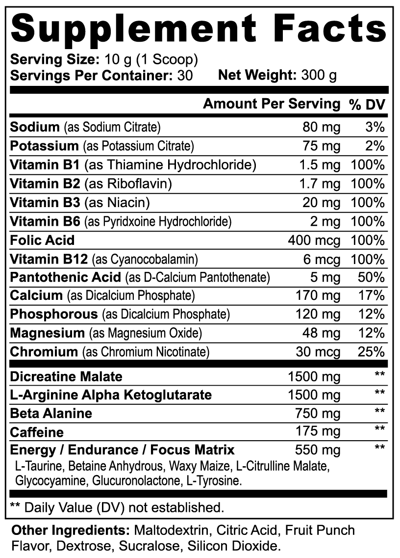 VitalEdge Series Pre-Workout Powder (Fruity Blast)
